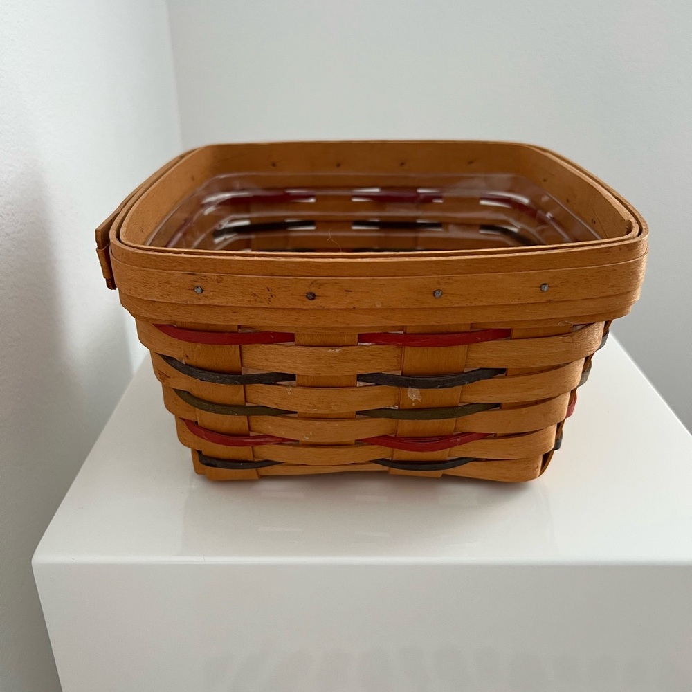 Longaberger Brown and Red Accent Basket